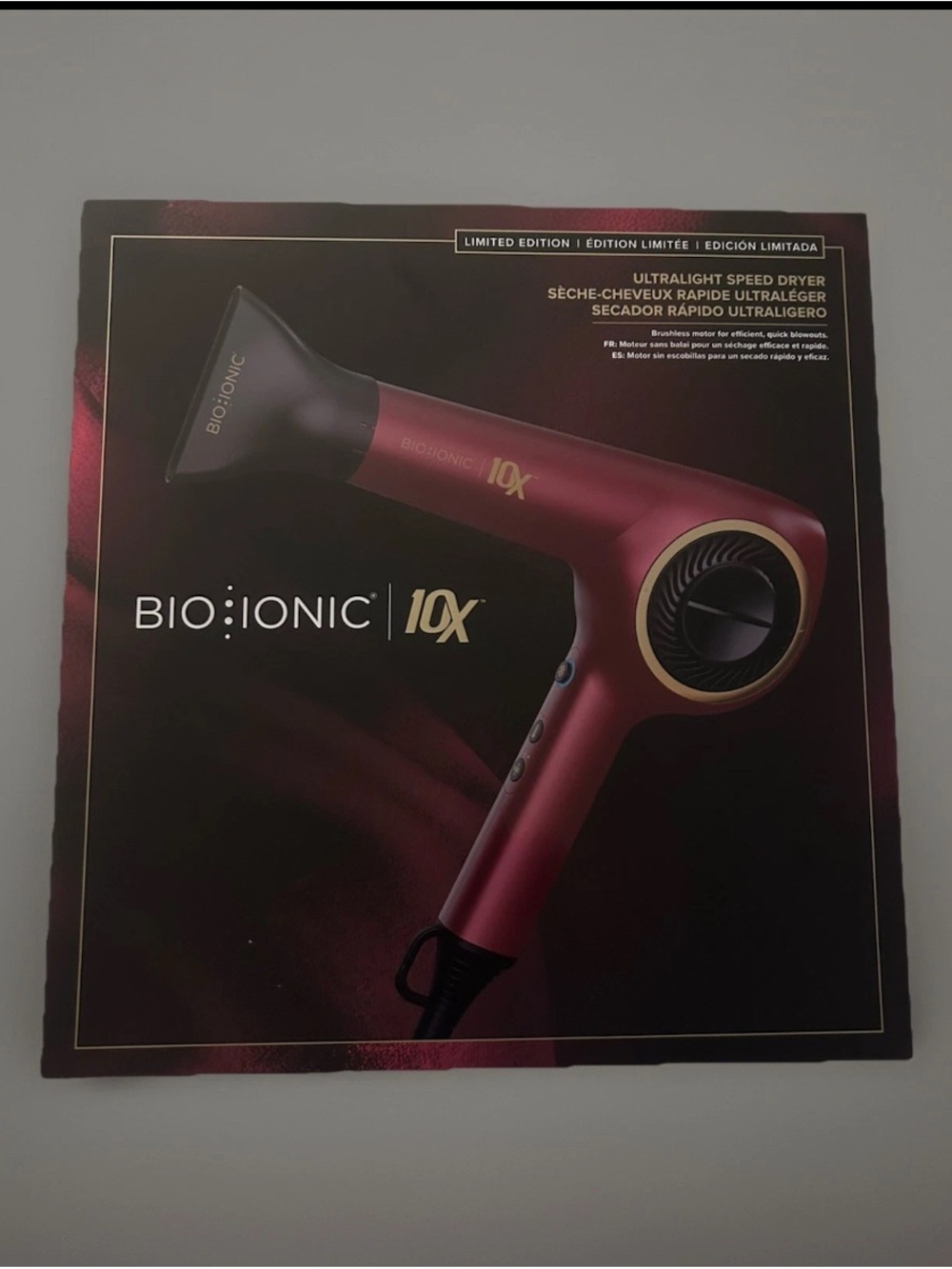 Bio Ionic 10X Ultralight Speed Dryer - Metallic Burgundy